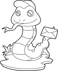 Snake Mail Animal Vector Graphic Art Illustration