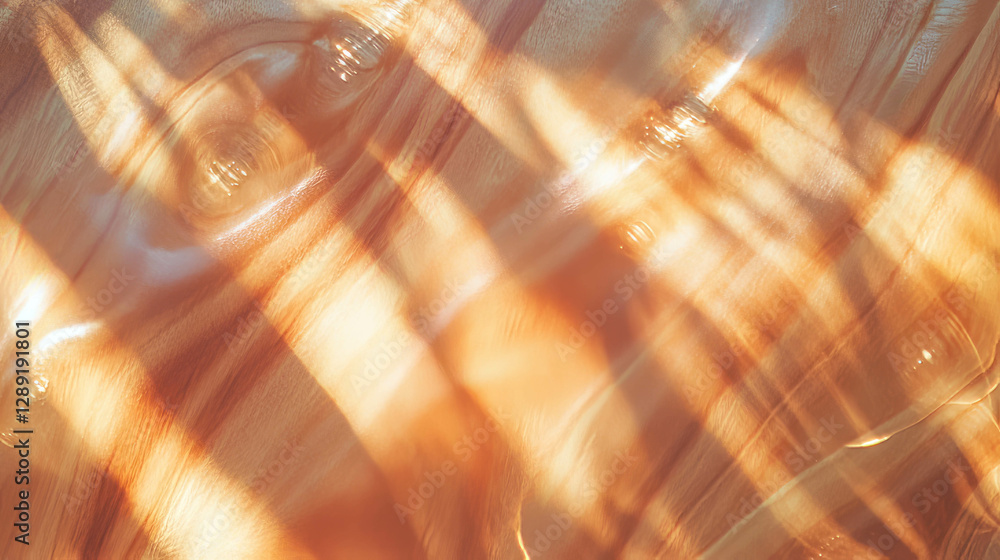 Aufkleber Abstract light patterns on smooth wood texture for artistic design projects