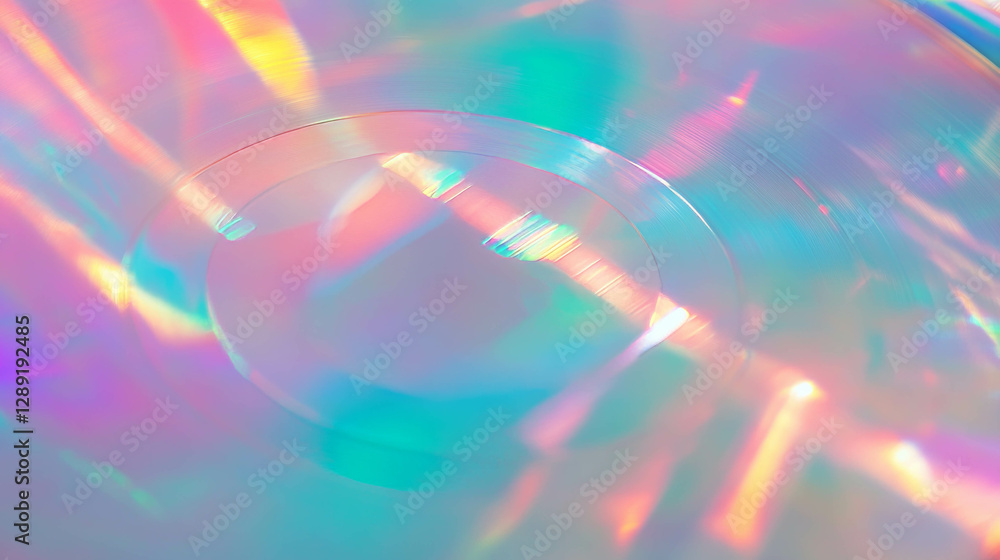 Poster vibrant macro texture of compact disc reflections for design and creativity
