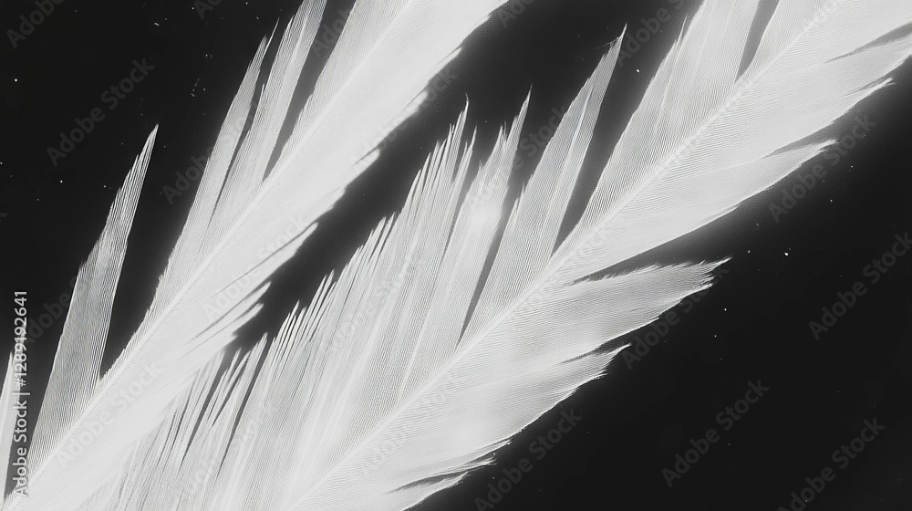 Poster Elegant macro view of feather texture with intricate barbs