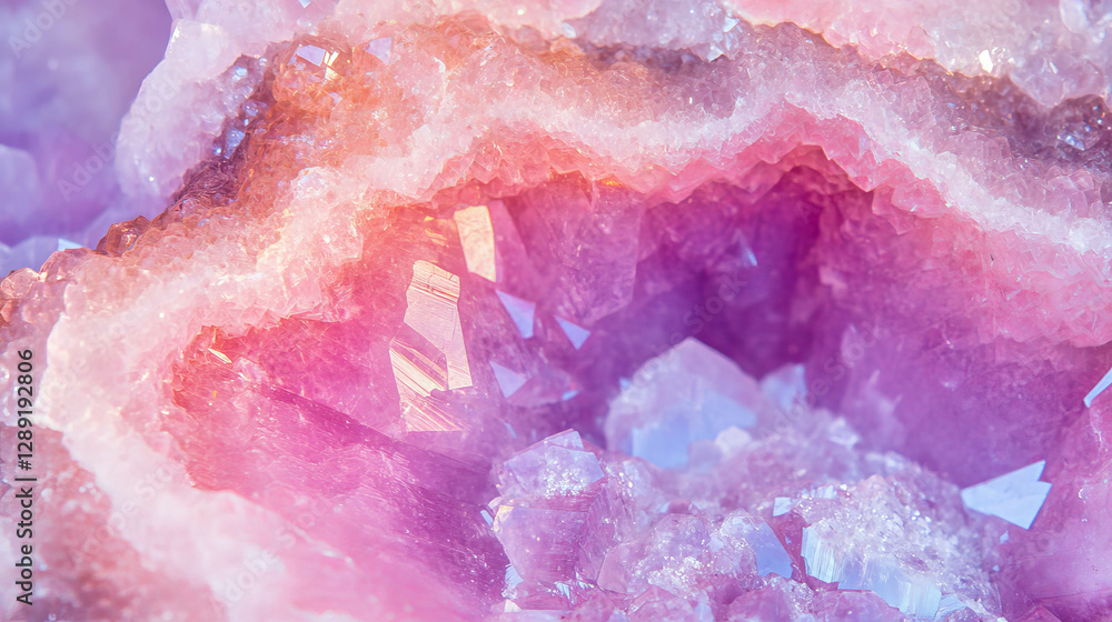 Poster vibrant macro texture of geode crystals for nature and design inspiration