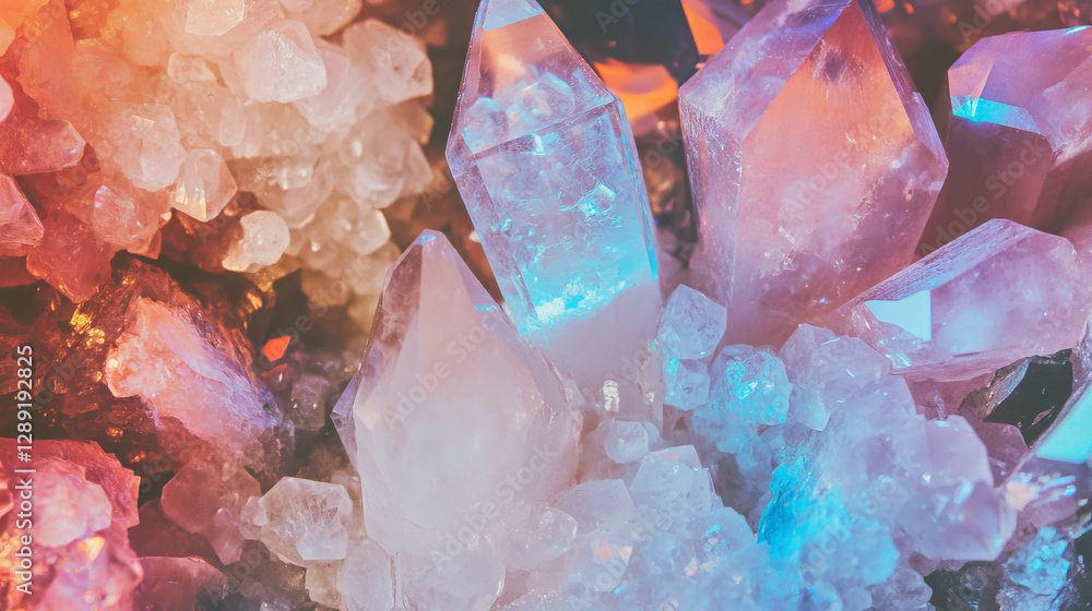Aufkleber captivating macro view of geode crystal formations in vivid colors