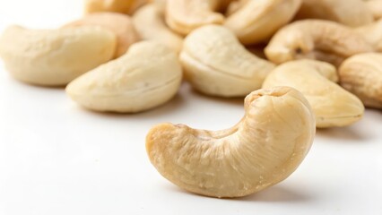 Cashew Nuts on White Background
