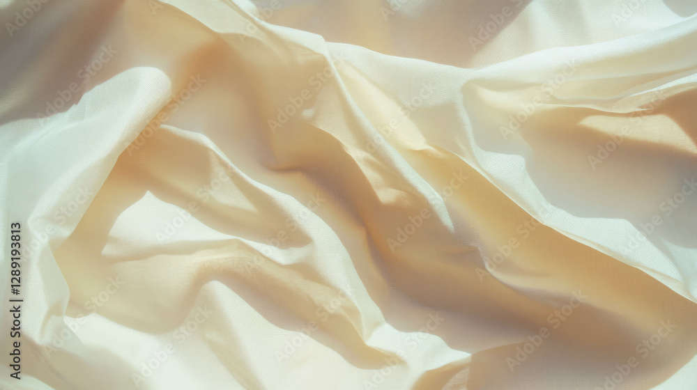 Poster Abstract macro view of crumpled paper texture with soft folds for design background