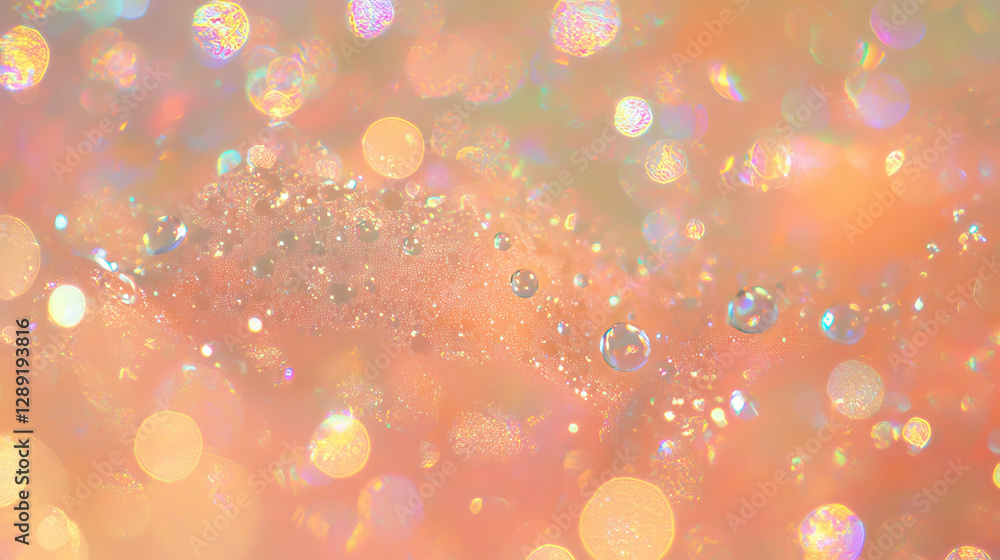 Poster Abstract macro texture with dew drops and bokeh effect