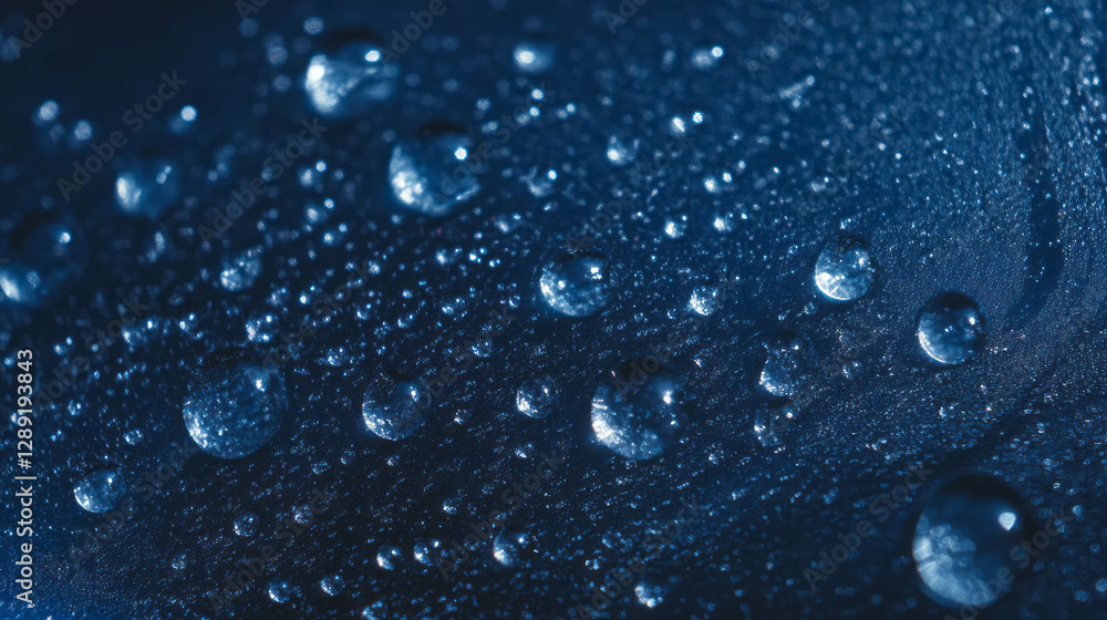 Aufkleber Macro view of dew drops on spider web surface for nature and texture design
