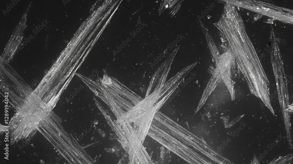 Aufkleber macro view of frost crystals on window glass in winter