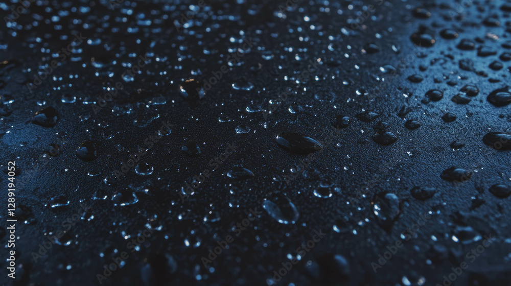 Poster Macro view of intricate frost patterns on a metallic surface in winter