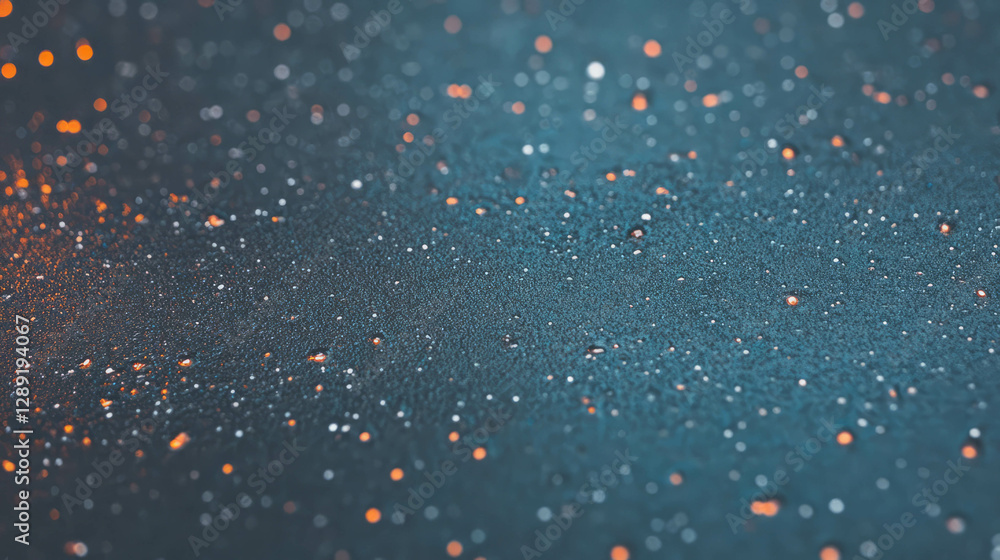 Aufkleber Macro abstract frost patterns on metallic surface with colorful bokeh for winter design