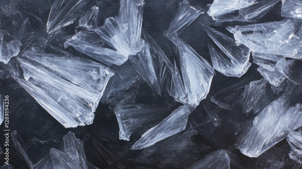 Aufkleber intricate macro view of ice crystal textures for winter design projects
