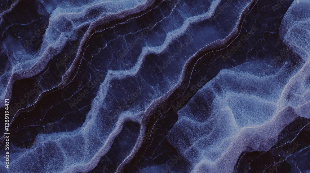 Poster Macro view of salt crystal texture with dark background for abstract design