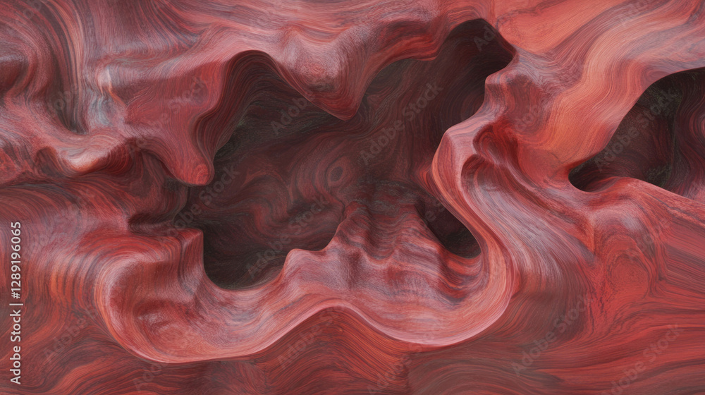 Poster abstract pattern of mahogany wood with intricate crotch design
