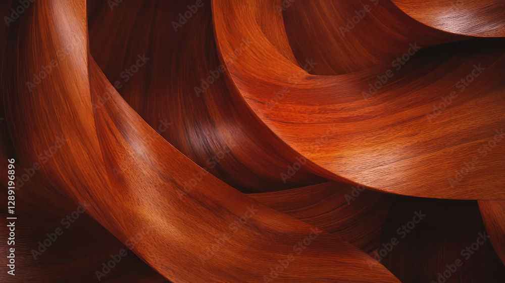 Poster rich mahogany texture with interlocking grain patterns for design and art projects