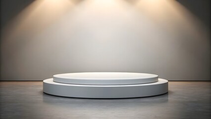 3D Rendered Product Showcase Podium. 3D Visualization with Soft Lighting.
