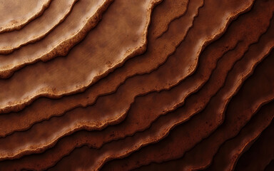 Fototapeta premium Close-up of exotic wood grain texture with wavy dark streaks and spotted pattern in warm brown tones (10)
