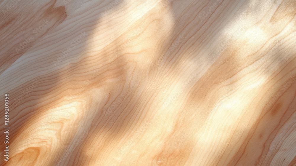 Poster natural maple wood texture with bird's eye figure and soft light for design projects