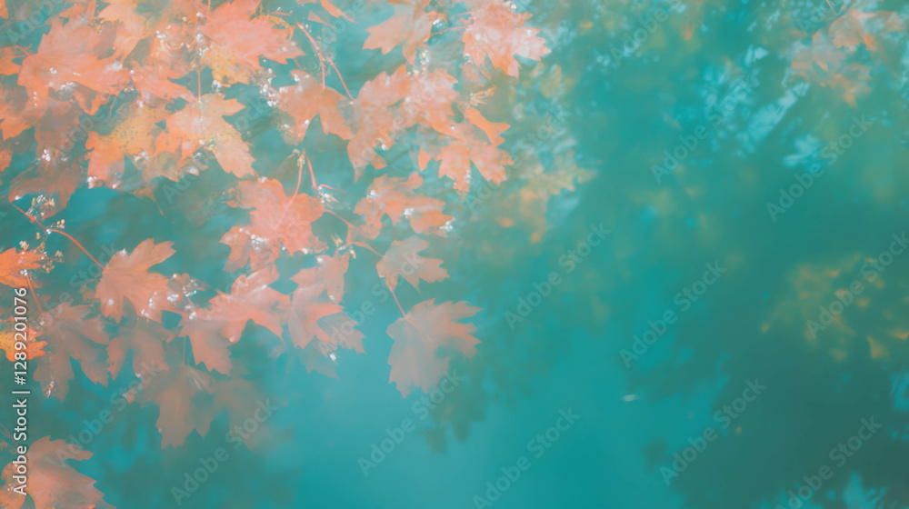 Poster elegant maple leaf texture with birds eye pattern in serene light