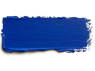 Blue paint stroke, white background, texture