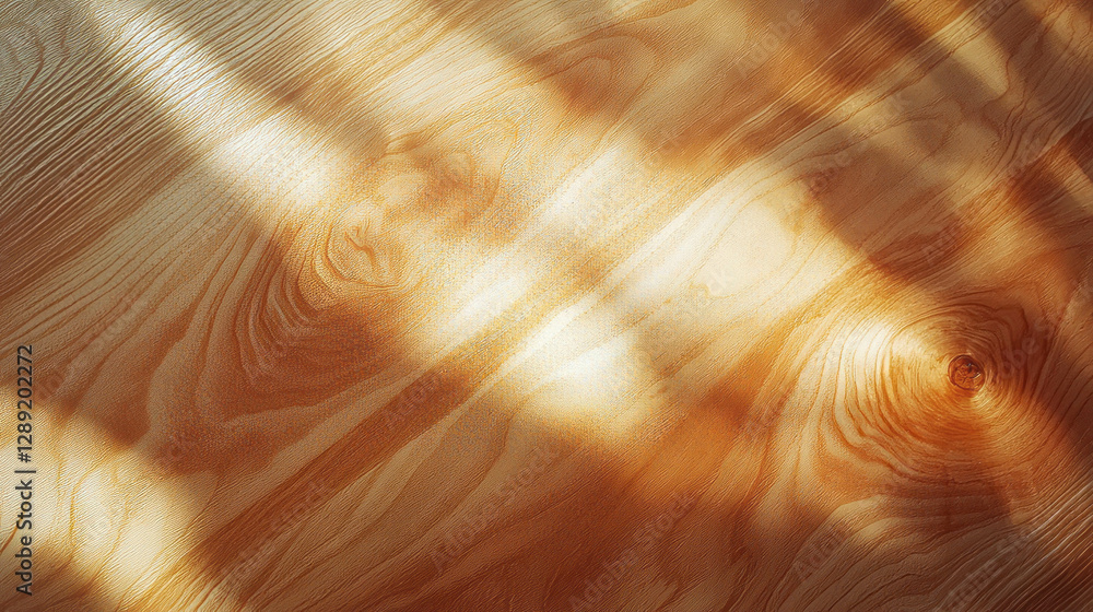 Poster maple wood texture with matte varnish and soft light reflections for interior design