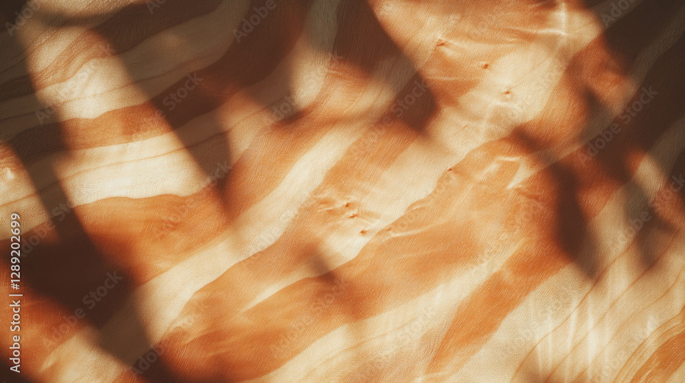 Poster Maple wood texture with quilted pattern and unique shadows for design and decor