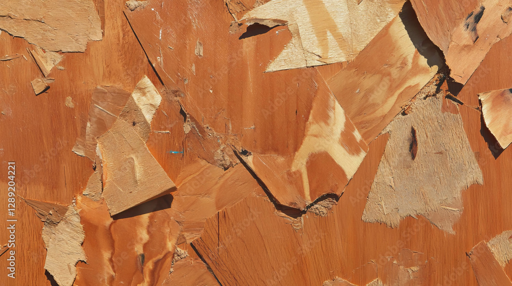 Poster Detailed texture of mdf with chipped edges and uneven surface for art and design projects