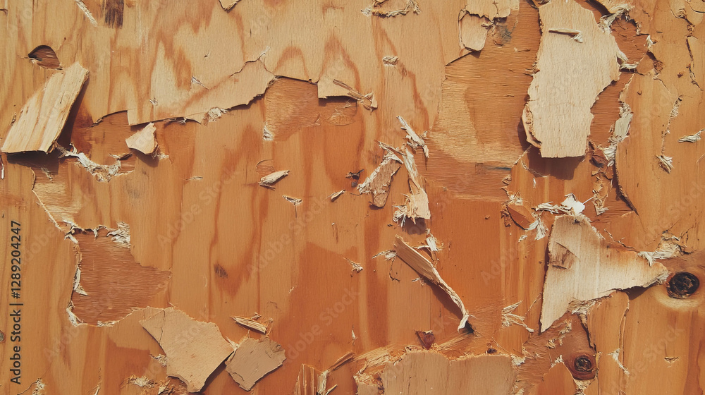 Aufkleber Rustic mdf texture with chipped edges and uneven surface for design and decoration