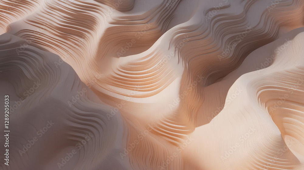 Poster Abstract mdf texture with multi-layered wave patterns for artistic design