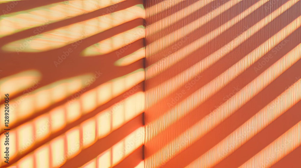 Poster Abstract pattern of light and shadow on smooth mdf surface
