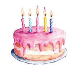 birthday cake isolated on white background