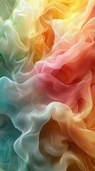 Obraz premium Ethereal Abstract Waves of Colorful Fabric in Gentle Flowing Motion