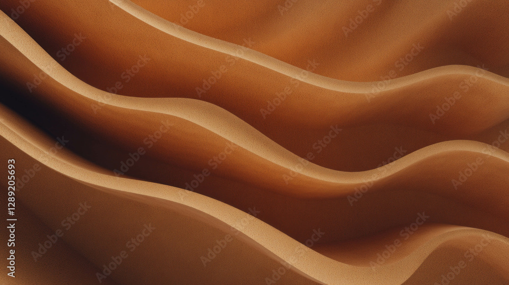 Aufkleber abstract waves of textured mdf with rich brown layers