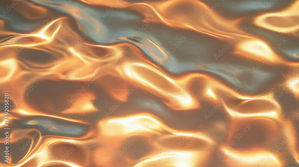 Aufkleber abstract metallic waves with warm glow for design and background inspiration