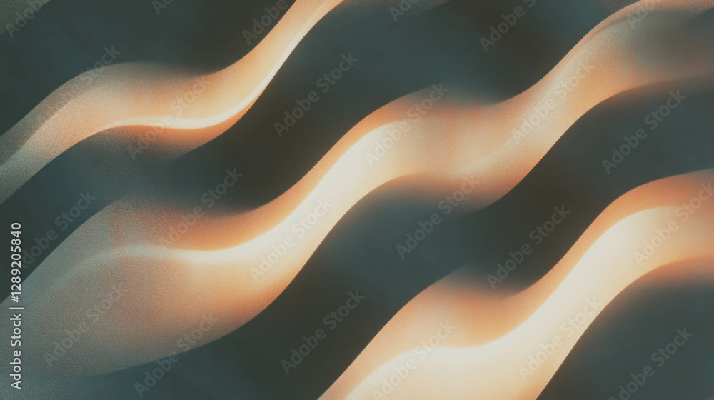 Poster Abstract mdf texture with wavy patterns and warm tones