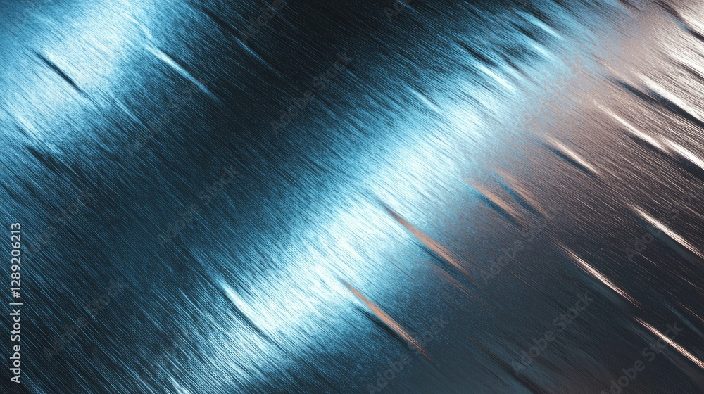 Poster Reflective brushed metal texture with subtle linear patterns for modern design