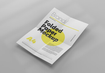 Folded A4 Paper Mockup