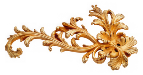 Golden decorative element, cut out
