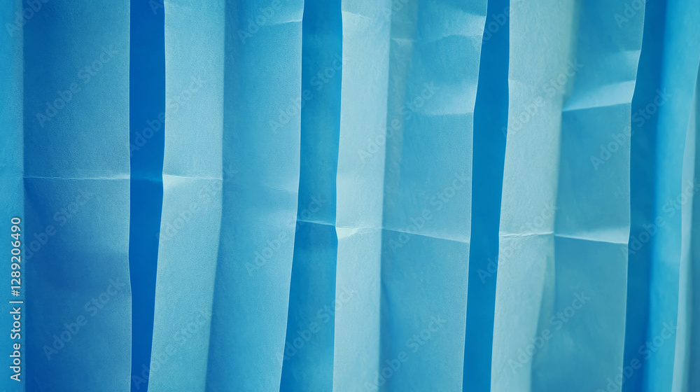 Poster abstract pattern of narrow ribbed blue paper texture for creative design and background concepts