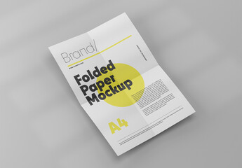 Folded A4 Paper Mockup