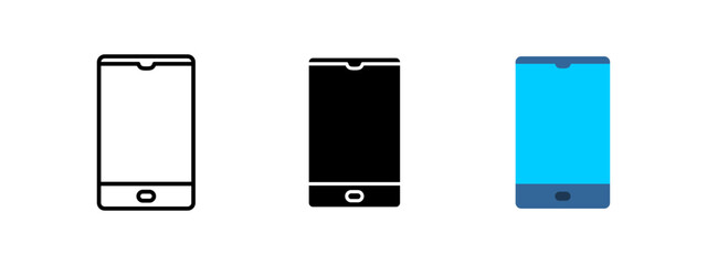 Smartphone icon. Mobile phone symbol. Vector illustration representing modern communication and digital technology device. Touchscreen phone pictogram for internet, calls and wireless connectivity.