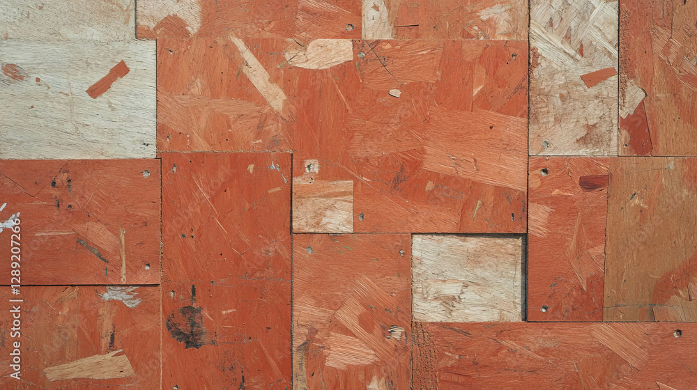 Poster Rustic osb and brick texture for construction and design projects