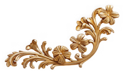Golden decorative element, cut out
