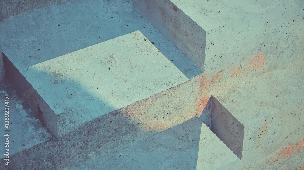Poster abstract geometric design featuring osb and concrete texture for modern decor