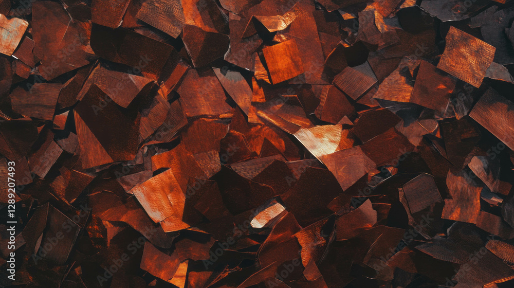 Poster abstract composition of osb texture and metal with dark shadow accents
