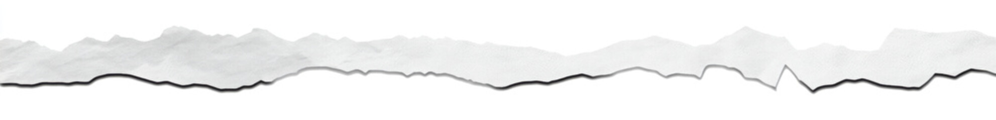 Ripped torn paper edges isolated on white background
