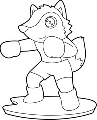 Wolf Boxer Boxing gloves Boxing Animal Vector Graphic Art Illustration