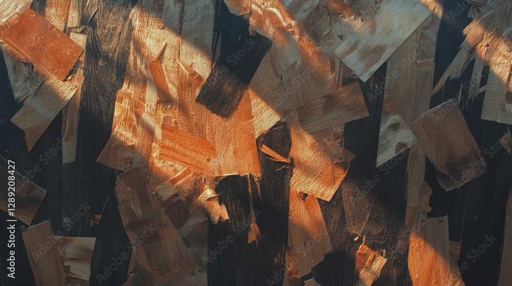 Fototapete dark stained osb texture with deep shadows for artistic backgrounds and design projects