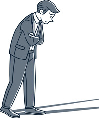 Obraz premium Frustrated Businessman Concept. Vector Illustration on White
