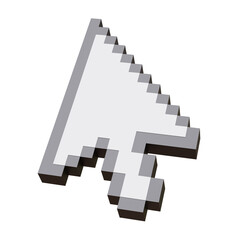 Mouse cursor arrow isolated on white, transparent. Computer click pointer icon