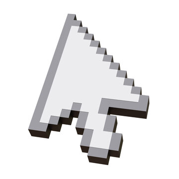 Mouse cursor arrow isolated on white, transparent. Computer click pointer icon
