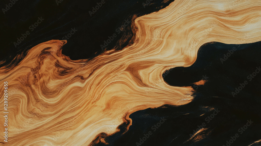 Poster Abstract swirling wood texture with organic patterns for design and art projects